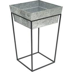 Achla Designs Large Indoor Outdoor Arne Plant Stand With Deep Galvanized Tray, Powder Coat