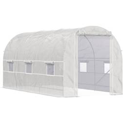 OutSunny 15' Walk-In Tunnel Greenhouse, Large Garden Hot House Kit Up