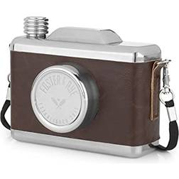 Foster & Rye Steel Snapshot Camera Beverage Flask in Brown Hip Flask
