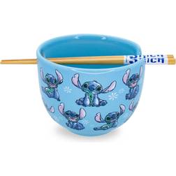 Silver Buffalo Disney Lilo & Stitch Japanese Ceramic Set 20-Ounce Ramen Breakfast Bowl