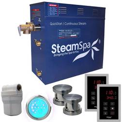 SteamSpa Royal 12kW QuickStart Bath Generator Package in Polished Brushed Nickel
