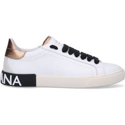 Dolce & Gabbana Embellished leather sneakers white