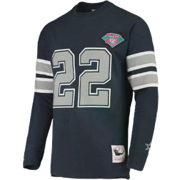 Mitchell & Ness Men's Emmitt Smith Navy Dallas Cowboys Throwback Retired Player Name and Number Long Sleeve Top