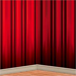 Beistle Red Curtains Backdrop