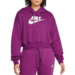 Nike Sportswear Club Fleece Oversized Crop Graphic Hoodie Women's - Viotech Purple