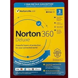Norton Norton 360 deluxe 2023, 3 devices pc mac android ios 1 year sealed key card