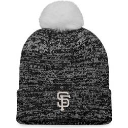 Fanatics Women's Branded Black/White San Francisco Giants Iconic Cuffed Knit Hat with Pom