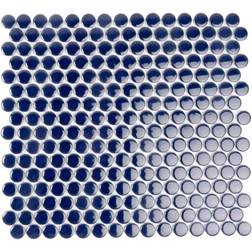 Cirkel 12.4 Glossy Blue Porcelain Mosaic Wall and Floor Tile 9.87 sq. ft./case 10-pack 31.5x29.1cm