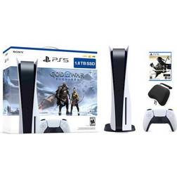 Sony PlayStation 5 Upgraded 1.8TB Disc Edition God of War Ragnarok Bundle with Ghost of Tsushima Director's Cut and Mytrix Controller Case