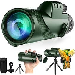 80x100 monocular-telescope high powered adults smartphone adapter hunting travel