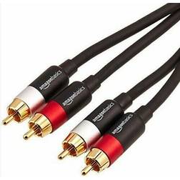 Basics 2-Male to 2-Male RCA Stereo Subwoofer Cable 8 Feet 7.9ft