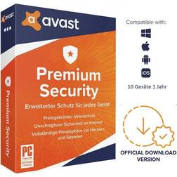 Avast premium security 2023/2024 10 geräte, 3 jahre, download