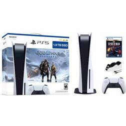 Sony PlayStation 5 Upgraded 1.8TB Disc Edition God of War Ragnarok Bundle with Miles Morales and Mytrix Controller Charger