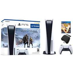 Sony PlayStation 5 Upgraded 1.8TB Disc Edition God of War Ragnarok Bundle with It Takes 2 and Mytrix Controller Case
