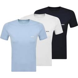 Hugo Boss Logo Underwear T-shirts 3-pack - White/Dark Blue