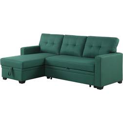 Devion Furniture Reversible Sectional Sleeper Green 83" 3 Seater