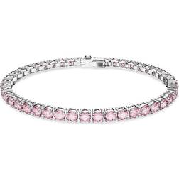 Swarovski Matrix Tennis Bracelet - Silver/Pink