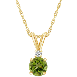 Celebration Gems Accent Pendant Necklace - Gold/Diamond/Peridot
