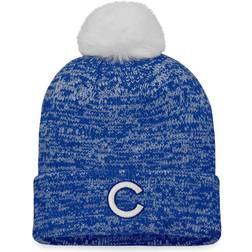Fanatics Women's Branded Royal, White Chicago Cubs Iconic Cuffed Knit Hat with Pom Royal, White