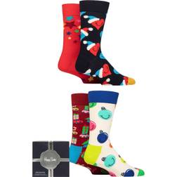 Happy Socks 4er-Pack Holiday Vibes Socken-Geschenk-Set in Marineblau