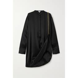 Loewe Chain-detail silk satin shirt dress black