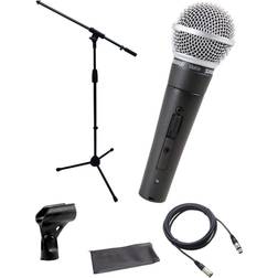 Shure Shure SM58-S Microphone Bundle with on/off Switch, clip and pouch, MIC Boom Stand and XLR Cable