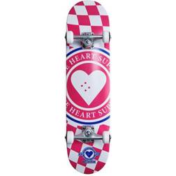 Heart Supply Insignia Check Complete Skateboard Pink Pink/White/Blue 7.75"