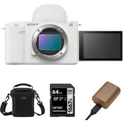 Sony ZV-E1 Mirrorless Camera White with Battery, 64GB Card & Shoulder Bag