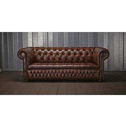 Chesterfield Brown Sofa 206cm 3-Sitzer
