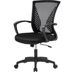 FDW Home Mid Back Black Office Chair 40"