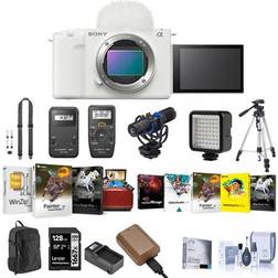 Sony ZV-E1 Camera White w/NP-FZ100 Battery, 128GB Card, Tripod & Backpack