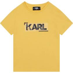 Karl Lagerfeld Karl Lagerfeld Kids logo-patch organic cotton T-shirt kids Organic Cotton Yellow