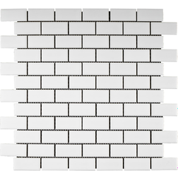 2" Brick Porcelain Tile in White Floor and Wall Tile 11 sheets/10.56sqft. White 29.8x29.8cm