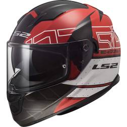 LS2 Helmets Full Face Stream Kub Helmet Black Red Large