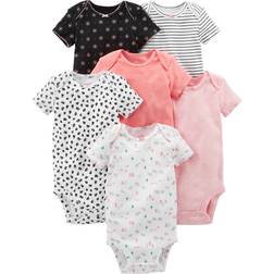 Simple Baby's Bodysuits 6-pack - Pink/Black/White