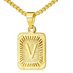 JSJOY Initial A-Z Letter Pendant Necklace - Gold