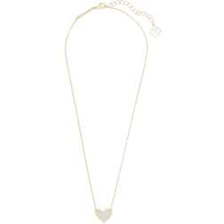 Kendra Scott Ari Heart Pendant Necklace - Gold/Iridescent Drusy