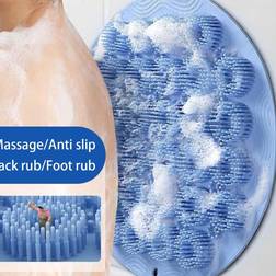 Shein 1pc Exfoliating Shower Massage Scrub, Bathroom Non-slip Bath Mat, Back Massage Brush, Silicone Foot Wash Body Cleaning Bathing Tool