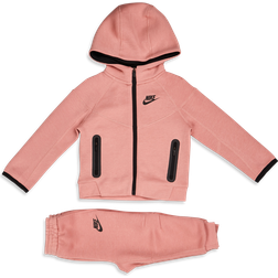 Nike Baby Sportswear Tech Fleece Full-Zip Set Hoodie Set 2pcs - Red Stardust (66L050-R3T)