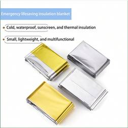 Shein 1pc Portable Multi-functional Outdoor Emergency Thermal Blanket 210*160cm Silver Survival Blanket