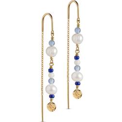 ENAMEL Copenhagen Sofia Earring - Gold/Pearls/Blue