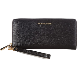 Michael Kors Pebbled Leather Continental Wristlet Wallet - Black