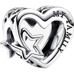 Pandora Openwork Family Heart & Star Charm - Silver