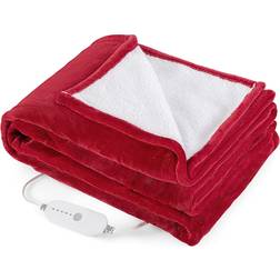 Costway Electric Heated Blanket Throw Red 84x62