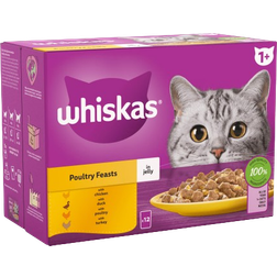 Whiskas Poultry Feasts in Jelly 1+ Adult Wet Cat Food Pouches