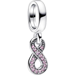 Pandora Sparkling Infinity Dangle Charm - Silver/Pink