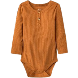 Cat & Jack Baby Ribbed Henley Bodysuit - Light Brown