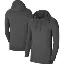 Nike Heathered Charcoal Michigan State Spartans Off-Field Performance Long Sleeve Hoodie T-Shirt Men's