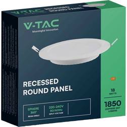 V-TAC Recessed Round Panel White Takplafond 22.1cm