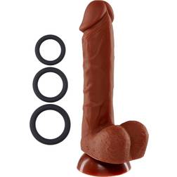 Cloud 9 Novelties Pro Sensual Premium Silicone Dong with 3 Cockrings 8"